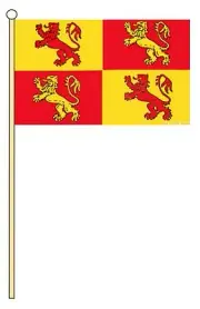 OWAIN GLYN DWR WALES 18" x 12" LARGE HAND WAVING COURTESY FLAG & POLE WELSH
