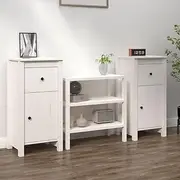 Solid Wood Sideboards - White Pine Cabinets Set, Kitchen Dining Room Storage, Modern Buffet Table Furniture, Living Room, Bar & Hallway - 40x35x80cm