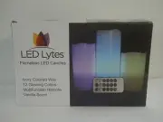 NU LED Lytes Flameless Candles Changes Colors Battery Vanilla Scent Remote (1C2)