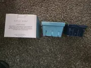 Katie Kime Blue Teal Ceramic Berry Colanders SET of 2 From FabFitFun NEW IN BOX