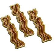 [Novel Merk] Eggs or Bacon – Breakfast Lapel Pin, Hat Pin & Tie Tack Set - with Clutch Back