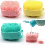 Dog Scrubber for Bath, Pet Grooming Bath Massage Brush with Soap Dispenser for Shower, 3 Pack Silicone Exfoliating Brushes, Soft Body Exfoliator, Bath Loofah for Babies, Kids, Women, Men and Pets