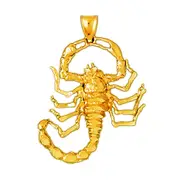 14K Gold Poisonous Scorpion Pendant
