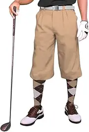 Khaki Microfiber Golf Knickers (Plus Fours) for Men
