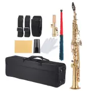 Professional Brass Straight Soprano Saxophone Bb B Flat Sax with Carry Case P3V2