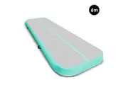 6m x 2m Air Track Gymnastics Mat Tumbling Exercise - Grey Green