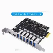PCIe to USB 3.2 Expansion Card 8 Ports w/ 6 USB A & 2 Type C Ports Hub Converter