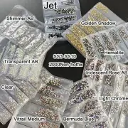 1440Pcs Non Hotfix Rhinestone Flat Back Glass Crystal Glitter Strass Rhinestones