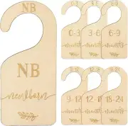 Whaline 7pcs Baby Closet Size Dividers Wooden Wardrobe Hanger Wood