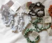 Natural Agate Chip Bracelets by Healing Light Stones Blue Lace Tree Fossil