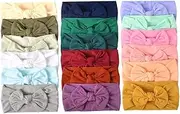Nylon Headbands, 18PCS Baby Nylon Headbands, Bow Elastics Hair Bands for Baby Girls Newborn Infant for Girls Newborn Infant Toddlers Kids