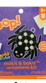HALLOWEEN SPIDER MAKE IT & BAKE IT ORNAMENT KIT STAINED GLASS BY POP NEW