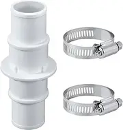Pool Hose Connector With 2pcs Stainless Steel Clamps 1-1/4" or 1-1/2" Adapter Coupling Vacuum Fittings for Swimming Pool Cleaners Filter Pump Hoses