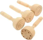 VICASKY 4Pcs Wooden Clay Molds Decorative Pattern Tools for DIY Crafting Safe and Clay Stamping Accessories for Pottery and Masonry Projects