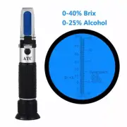 0~40% Brix 0~25% Alcohol Wort Specific Gravity Refractometer Beer Fruit Test