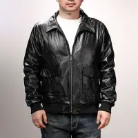 在飛比找momo購物網優惠-【巴黎精品】真皮皮衣牛皮夾克(A1飛行夾克短款男外套p1ay
