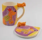 Hues N Brews HOUND DOG Ceramic Tea/Coffee Mug & Coaster Set – New with Tag