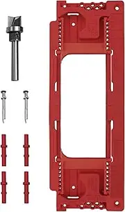 Mimeng Uomo Door Jamb Hinge Jig, Compatible with 8 Hinge Sizes from 2-1/2" to 6" and 5 Door Thickness from 1-3/8" to 2-1/2", Precise Efficient Hinge Installation, Red