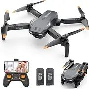 Heygelo Drone for Kids with 1080P HD Camera - Foldable FPV RC Quadcopter for Adults Beginners, Toys Gifts for Boys Girls with Voice Control, Gesture Selfie, Altitude Hold, One Key Start, 2 Batteries