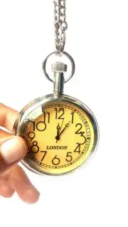 Sifaat World 2" London Shiny Polished Brass Pocket Watch with Chain,Replica