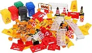 KICHOUSE Mini Traffic Toys Set for Boys and Girls Pcs Road Sign Cones Traffic Lights for Role Play Safety Education