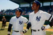 Dave Winfield and teammate Reggie Jackson 1981 Basketball Photo
