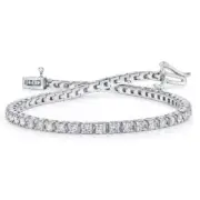 12.40 Ct Round Cut White Diamond Unisex Tennis Bracelet 925 Sterling Silver