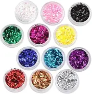 Baluue 12 Color Nail Art Glitter Powder Shimmer Fluorescent Pearly Dust for DIY Nail Decoration Art Supplies Accessories for Creating