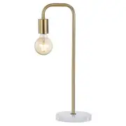 JYL1094A Axel 20.5" Industrial Gold Pipe Metal/Marble Edison LED Table Lamp C...