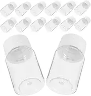 Cabilock Lab Grade Bottles Wide Mouth Liquid Bottles 20ml Screw Caps Plastic for Chemicals Sample Collection 20pcs