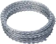 Razor Wire Barbed Wire Razor Barbed Wire, Galvanized Helix Coils, Garden Farm Secure Sites Stainless Steel Security Chain Fence, Easy to Bend