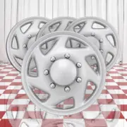 4pc Silver 7 Directional Spoke 16" Snap-On Wheel Covers for 1995-2024 Ford E-150
