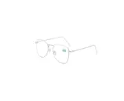 Retro Spectacles Frame Ultra Light Thin Metal Alloy Myopia Glasses - Silver