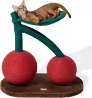 Cat Scratching Post, Large Cherry Cat Scratcher with Hammock, Tall Cat Scratch I