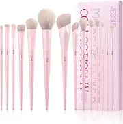 Jessup Pink Makeup Brushes Set 14Pcs Make up Brushes Premium Vegan Foundation Concealer Blush Eyeshadow Eyeliner Powder Highlighter Blending Face Brush Set, T495