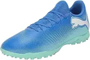 Unisex's Future 7 Play Tt Soccer Shoe, Hyperlink Blue Mint Puma White, 12.5 UK