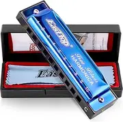 [East top] Blues Harmonica Key of C 10 Holes 20 Tones Blues Harp Diatonic Mouth Organ Harmonica For Adults, Professional players and Students (T003)