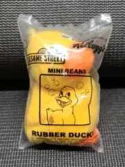 1999 Kellogg's Sesame Street Mini Beans (Plush) 5” Rubber Duckie Sealed Package.