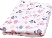 AIMALL Pet Mat Paw Print Cat Dog Puppy Fleece Soft Pet Blanket Bed Cushion SML Size- Cozy Bed Cushion Perfect for Travel, Couch, and Floor