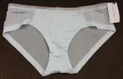 NWT Calvin Klein QF1708 "Sculpted" Nylon with Mesh Bikini, Baby Blue (459)