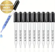 10 Pack Glass Droppers 1ml Calibrated Pipettes for Oils Medicine Eye Liquid