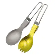 titanium 15g Folding spork portable cutlery camping hiking fork spoon