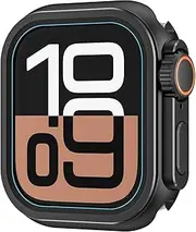 BWAD Metal Bumper Case for Apple Watch 46mm 45mm 44mm Protector Frame Cover for iWatch Series 10 9 8 7 6 5 SE Change to Ultra 2 49mm(Black,49mm)