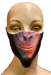 Child Reusable Halloween Face Cover Monkey Chimpanzee Design Cute Face Mask