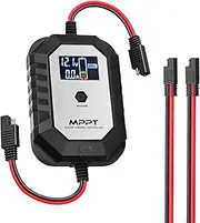 10A 12V MPPT Solar Charge Controller,PowMr Small Portable Solar Panel Regulator with LCD Display,Long Press Switching of Battery Type,for 12 Volt Gel AGM Lithium LiFePO4 Battery