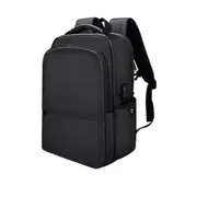 Polyester Waterproof Laptop Backpack For Below 15 Inch Laptops With Usb Interface Trunk Trolley Strap(Black)
