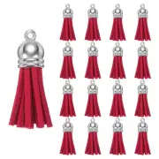 200 Pcs Keychain Tassels, Bulk Leather Tassels for Crafts, Red