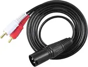 Labymos 1.5m/ 5ft Stereo Audio Splitter Patch Y Cable Cord 1 XLR Male to 2 RCA Male Plug