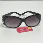 Solar Accents 100% UVA UVB Lens Protect Black Floral Cutout Fashion Sunglasses