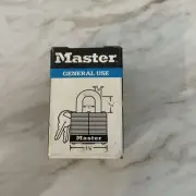 Vintage / Old MASTER LOCK 7 Padlock w/ 2 Key & Original Box - Keyed Never Used